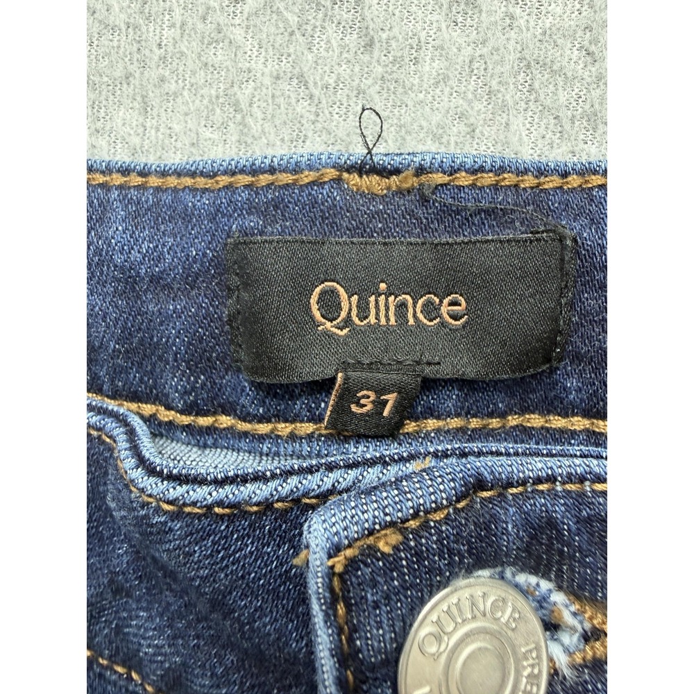 Quince Jeans Womens 31x28 Blue Bella Stretch Straight High Rise Dark Wash Denim - Picture 10 of 15